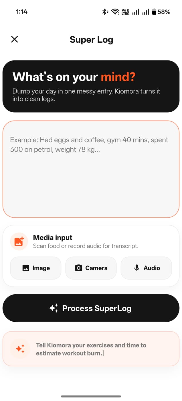 SuperLog screen 1